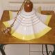 Suspension vintage glass opaline white yellow designs