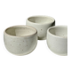 Trio of white ceramic cups D9cm