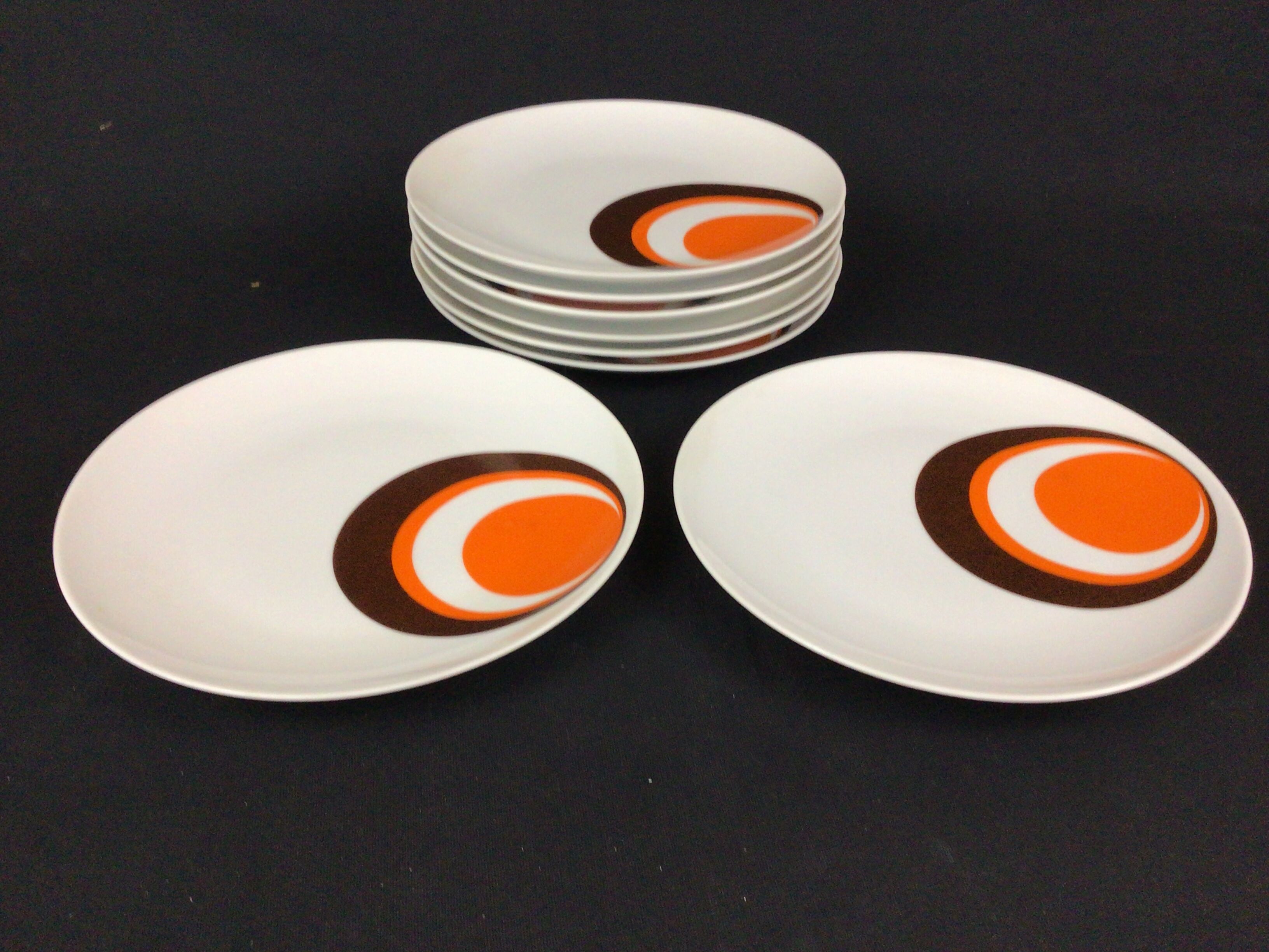 Set 8 flat plates 70s German porcelain