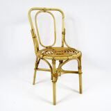 Set of 4 bamboo dining chairs, 1960s