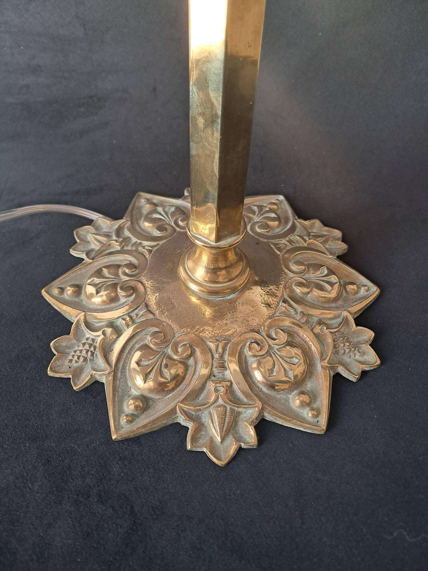 Art Nouveau Style Brass Lamp Base