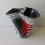 Corolla ceramic vase signed Elchinger, 60s