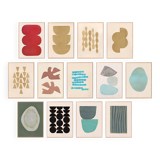 Collection of 13 paintings, 50x70cm, signed Eawy