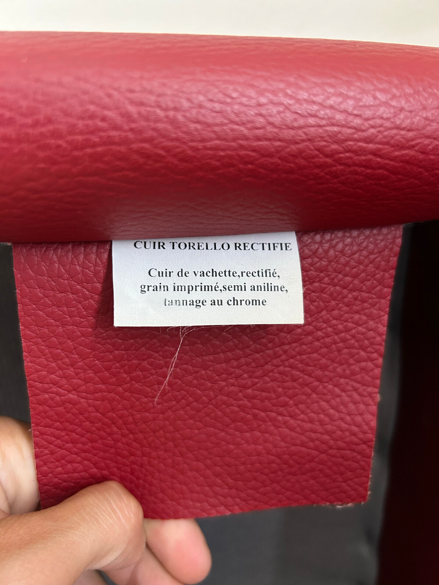 Red genuine cowhide convertible sofa