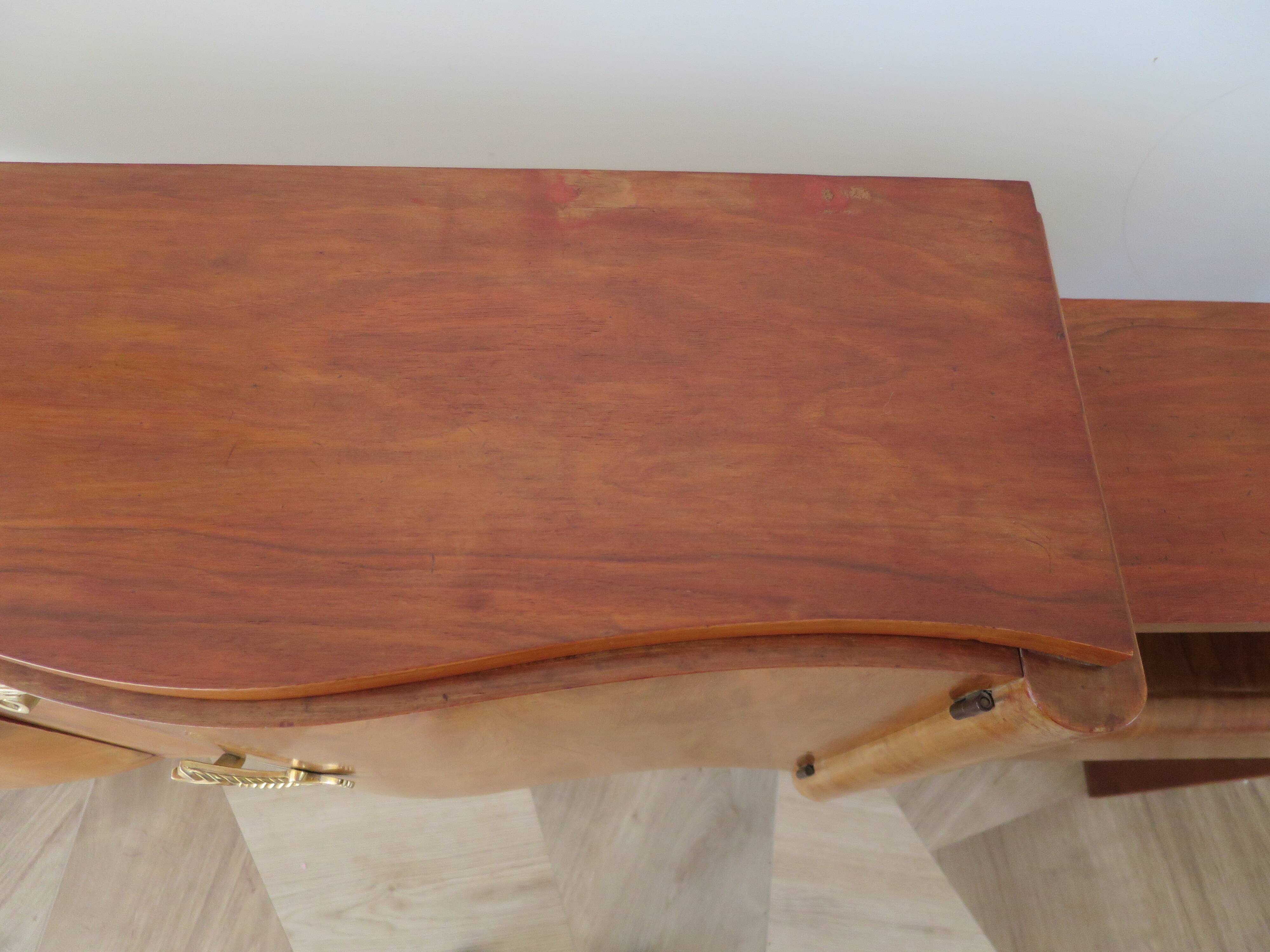 Headboard – console – sideboard – art deco – 2 doors – 2 niches in solid walnut e