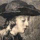 Engraving 1924 le chateau de cartes after chardin, signed berengier pencil, litho etching burin