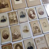 Set of 21 old photographic portraits from the end of the 19th century to the beginning of the 20th century