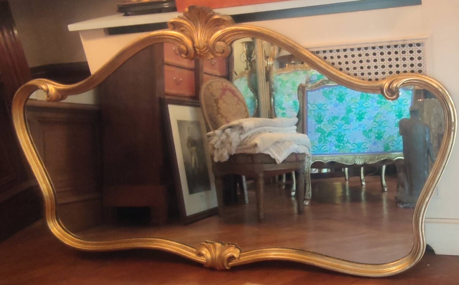 Old large golden mirror