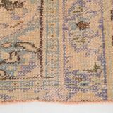 Tapis vintage beige, tapis turc vintage délavé par le soleil, tapis beige