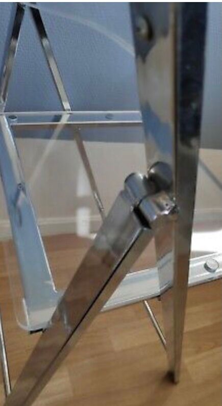Plexiglass and chrome metal design folding chairs