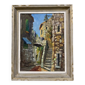 J. Baracco: oil on panel, rue du Sud de la France, circa 1940