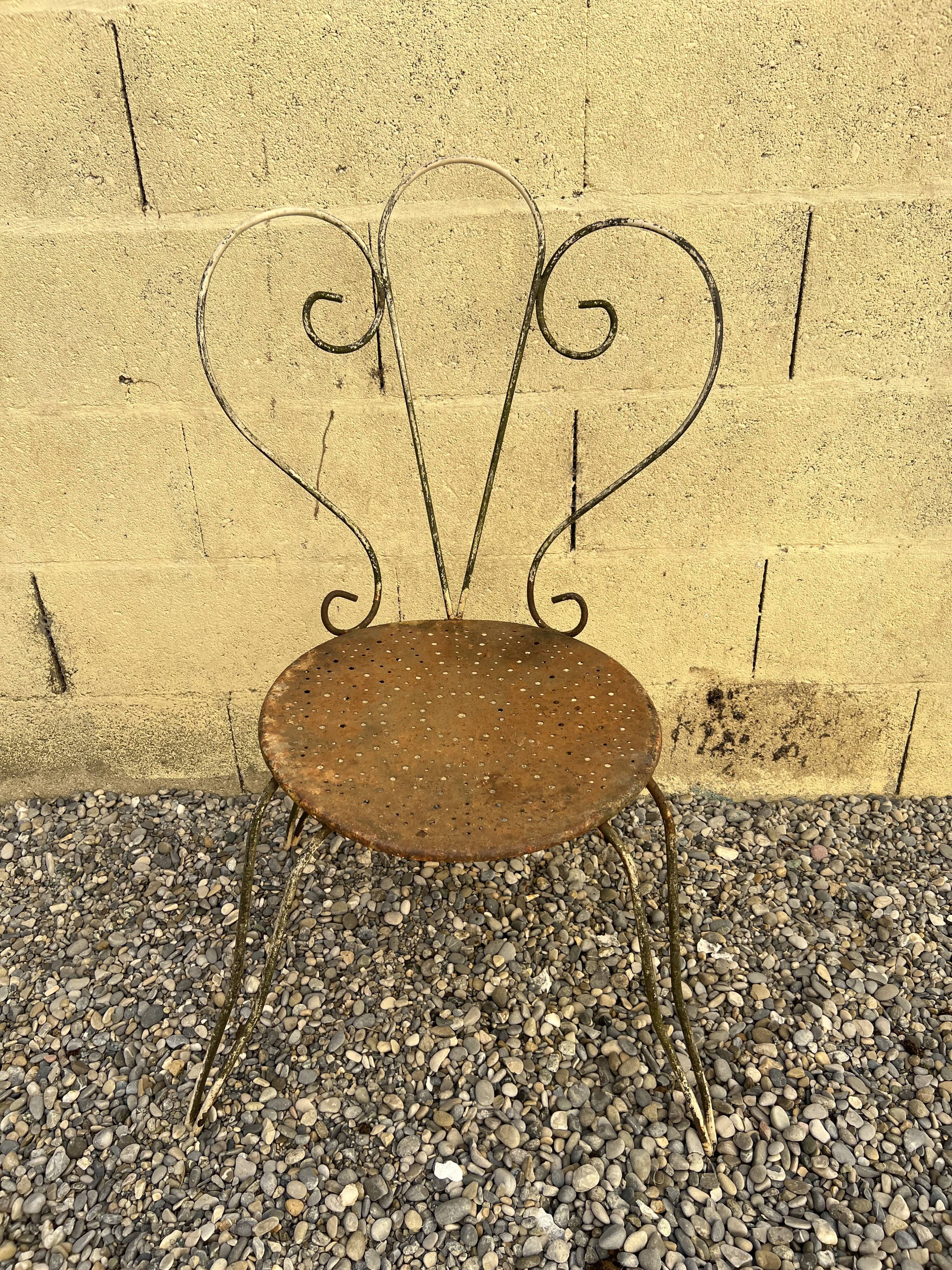 Old wrought iron garden chair