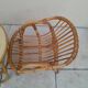Vintage rattan children's table and armchair