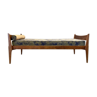 Sofa bed or daybed velvet and khaki cork 1950