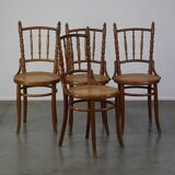 Set of 4 beautiful and atmospheric vintage design bistro chairs