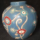 Vase ball glazed earthenware signed louan 1930