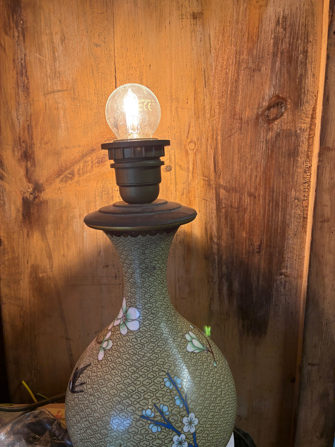 Chinese cloisonné lamp