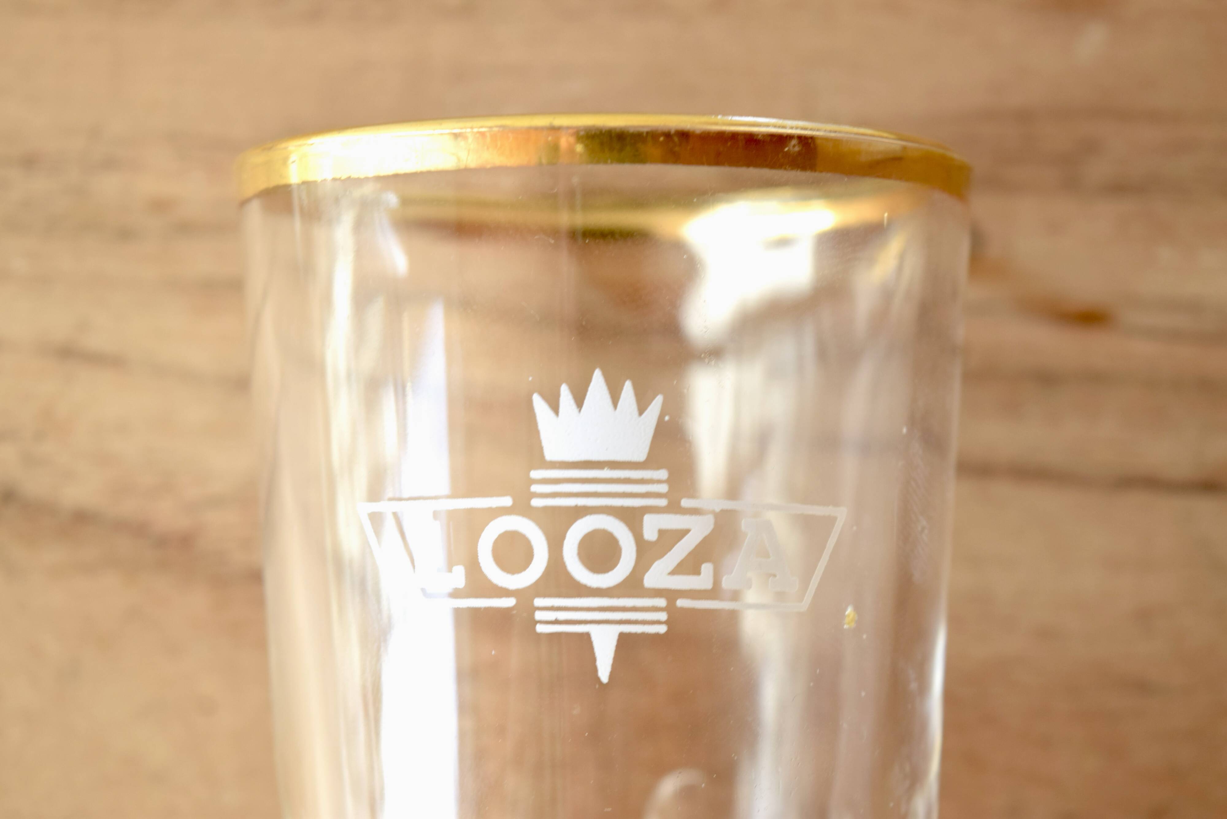 Looza - advertising item - set of 7 vintage fruit juice glasses