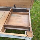 Farmhouse table with built-in storage