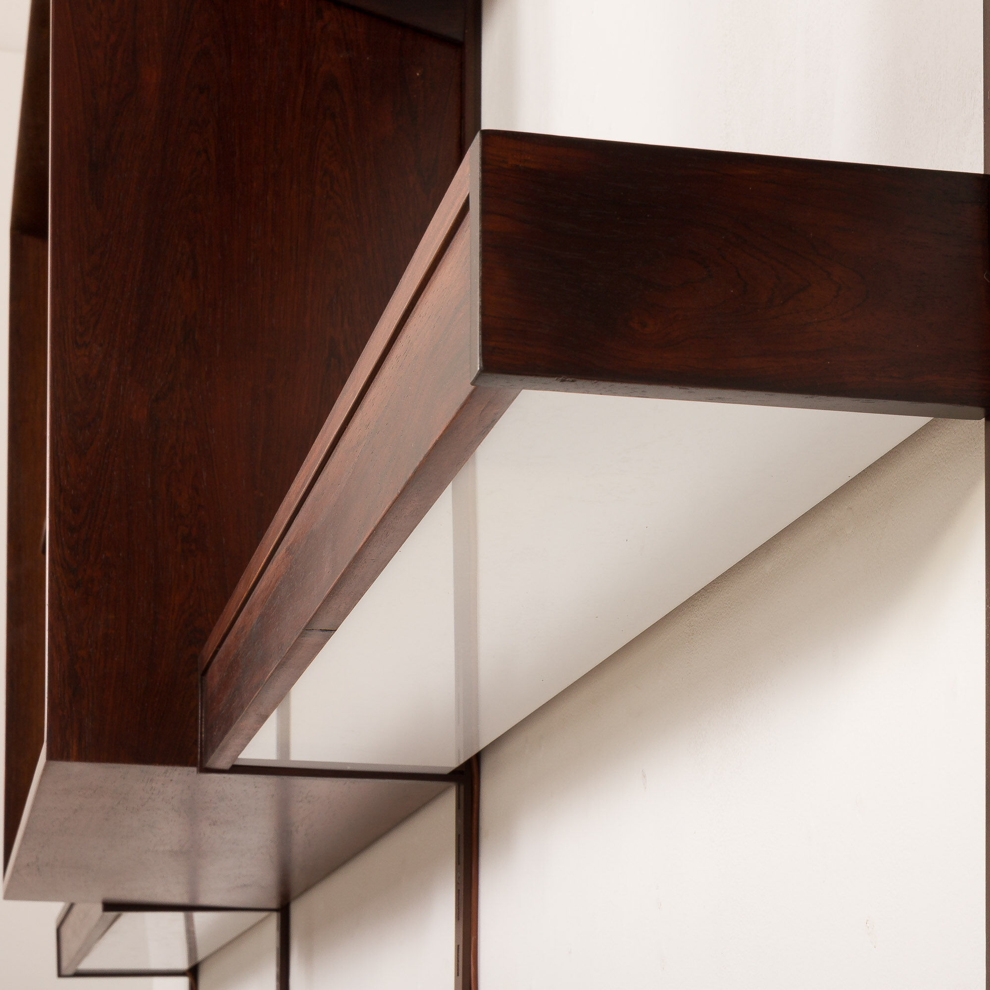 Kai Kristiansen rosewood wall unit with 2 lamps for FM Mobler, Denmark 1960s