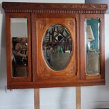 Miroir triptyque art déco chêne