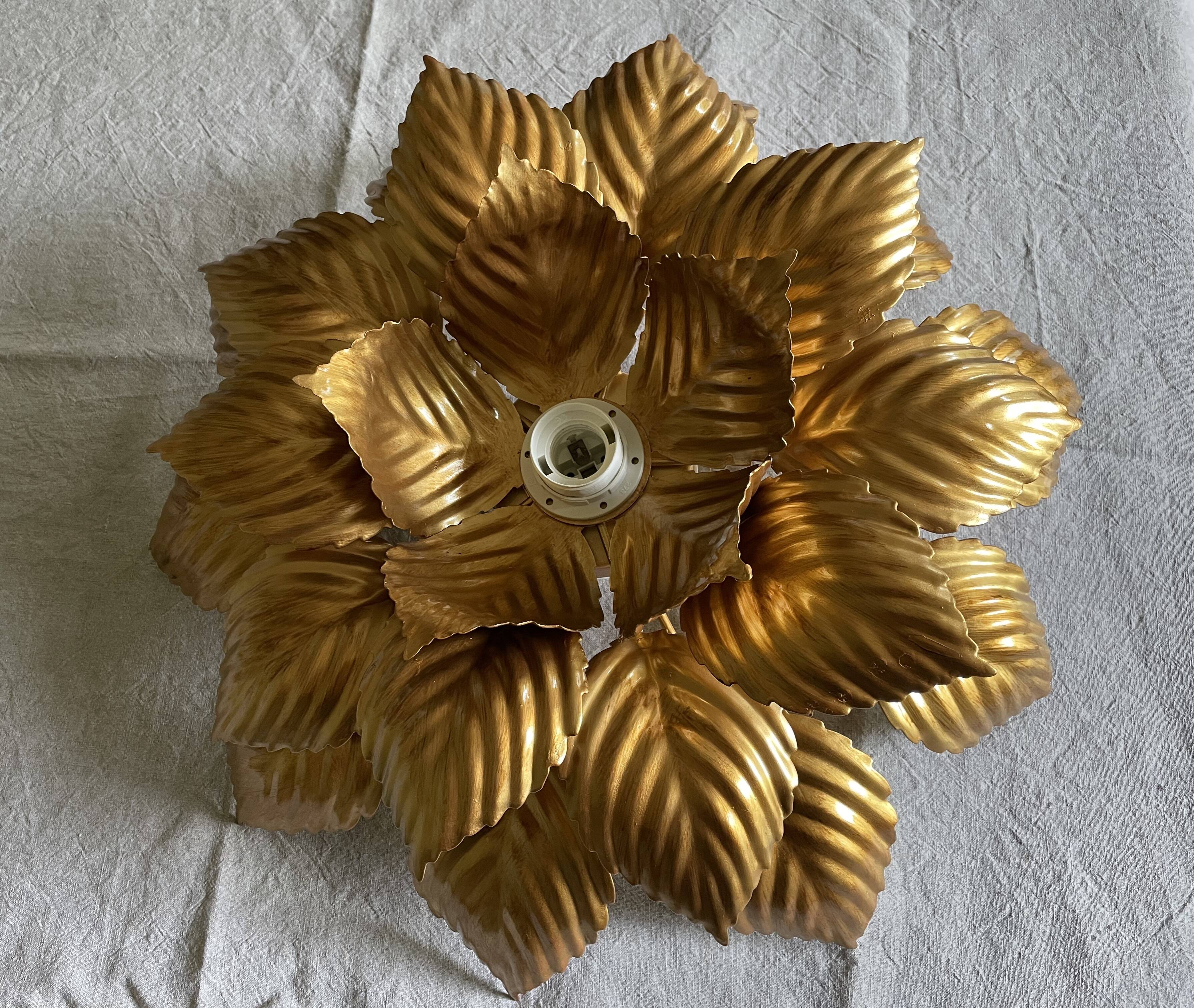 Ceiling lamp or golden flower sconce