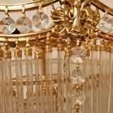 Glass and crystal waterfall chandelier