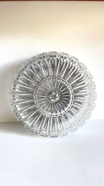 Semi-crystal ceiling lamp design german vintage