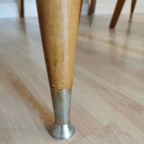 Set of 6 Vintage Wooden Dining Chairs: 1970s Mid-Century Bistro Style