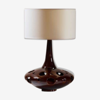 Lamp "flying saucer" space age ceramic Brown