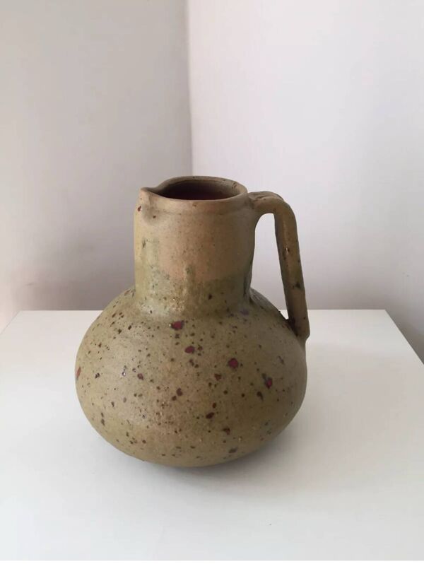 Cruche, pichet en grès terre cuite Orezza, Corse 1960