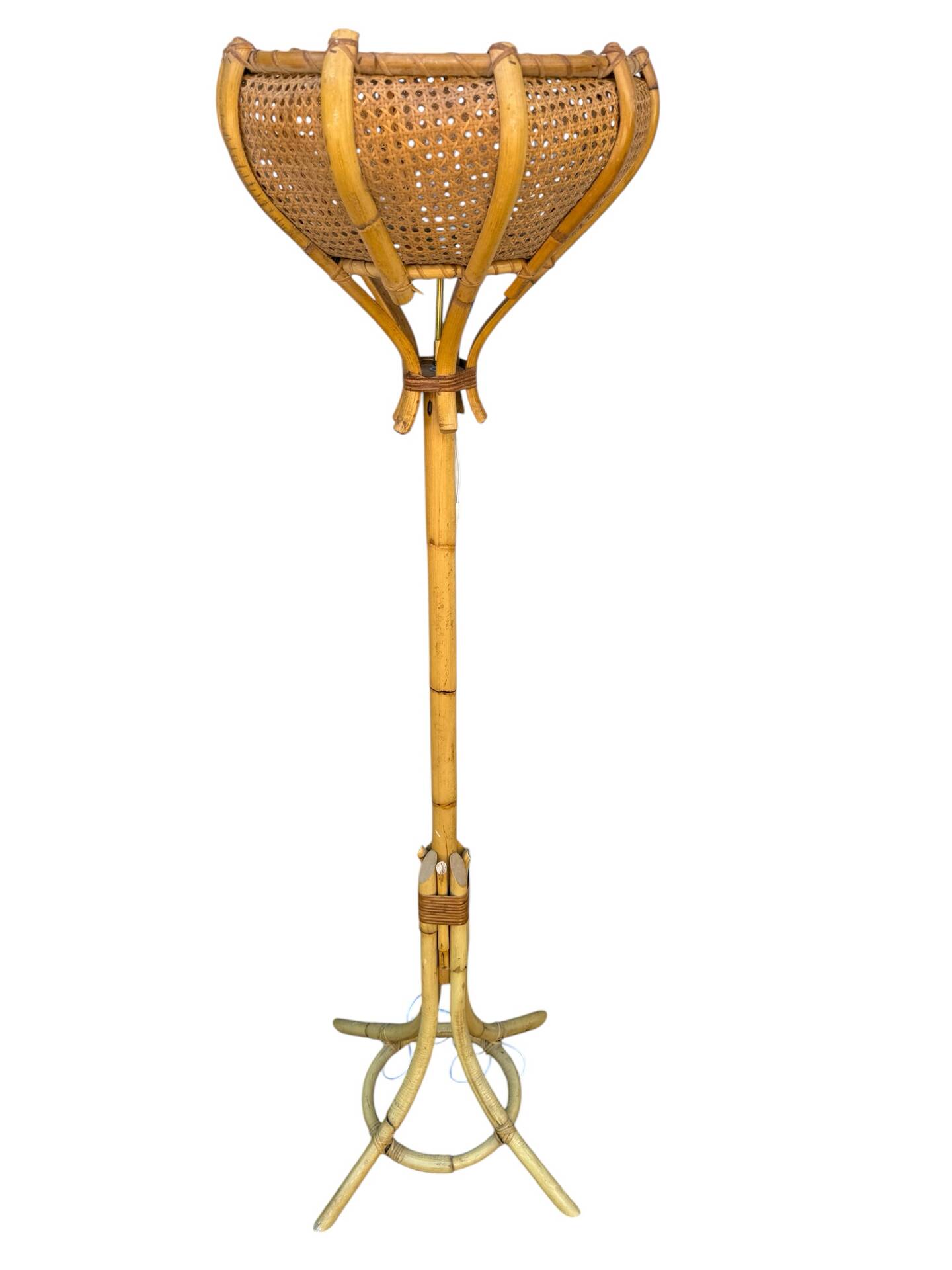1960s Rattan Living Room Lamp from France
