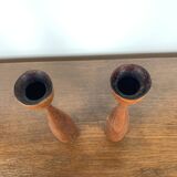 Teak candlestick duo, 1960