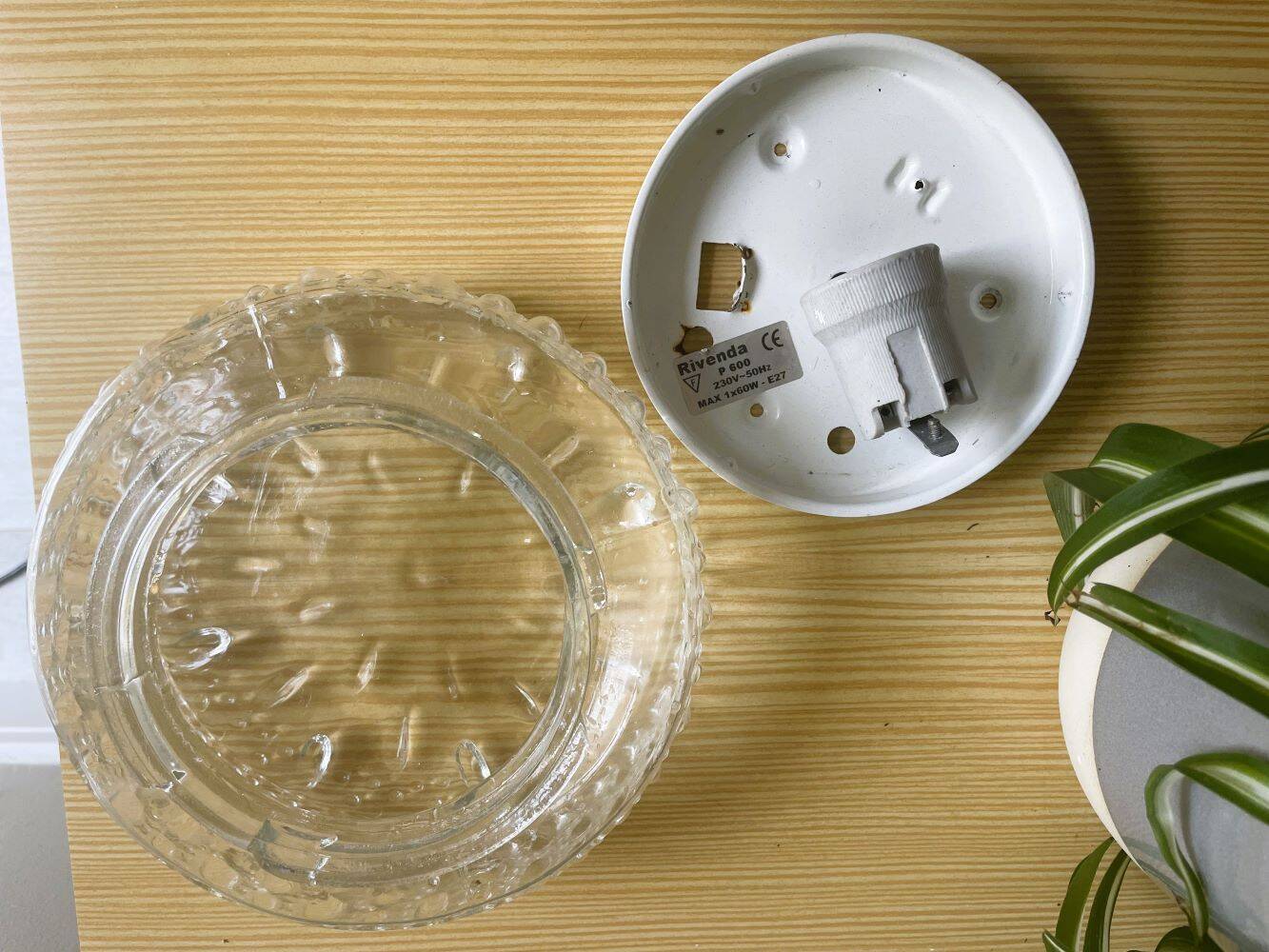 Portuguese bubble glass flush mount lamp