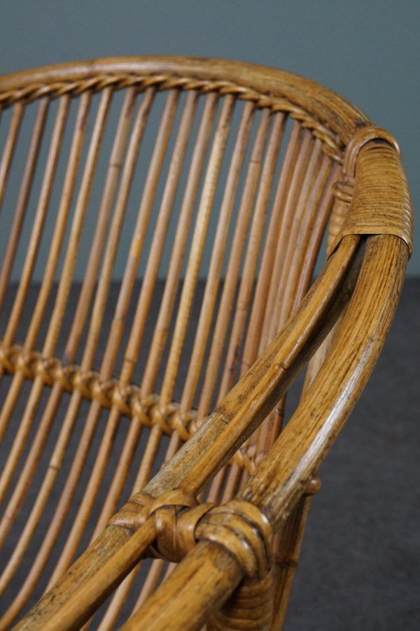 Rattan armchair, Rohé Noordwolde, 1950