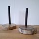 Pair of circular marble candlesticks from the 80s