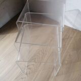 3 nesting tables in plexiglass