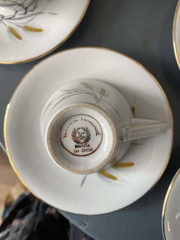Service a cafe porcelaine bavaria decor epi de ble