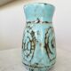 Vintage Turquoise Crackle Glaze Vase: Handmade Studio Pottery, Mid-Century