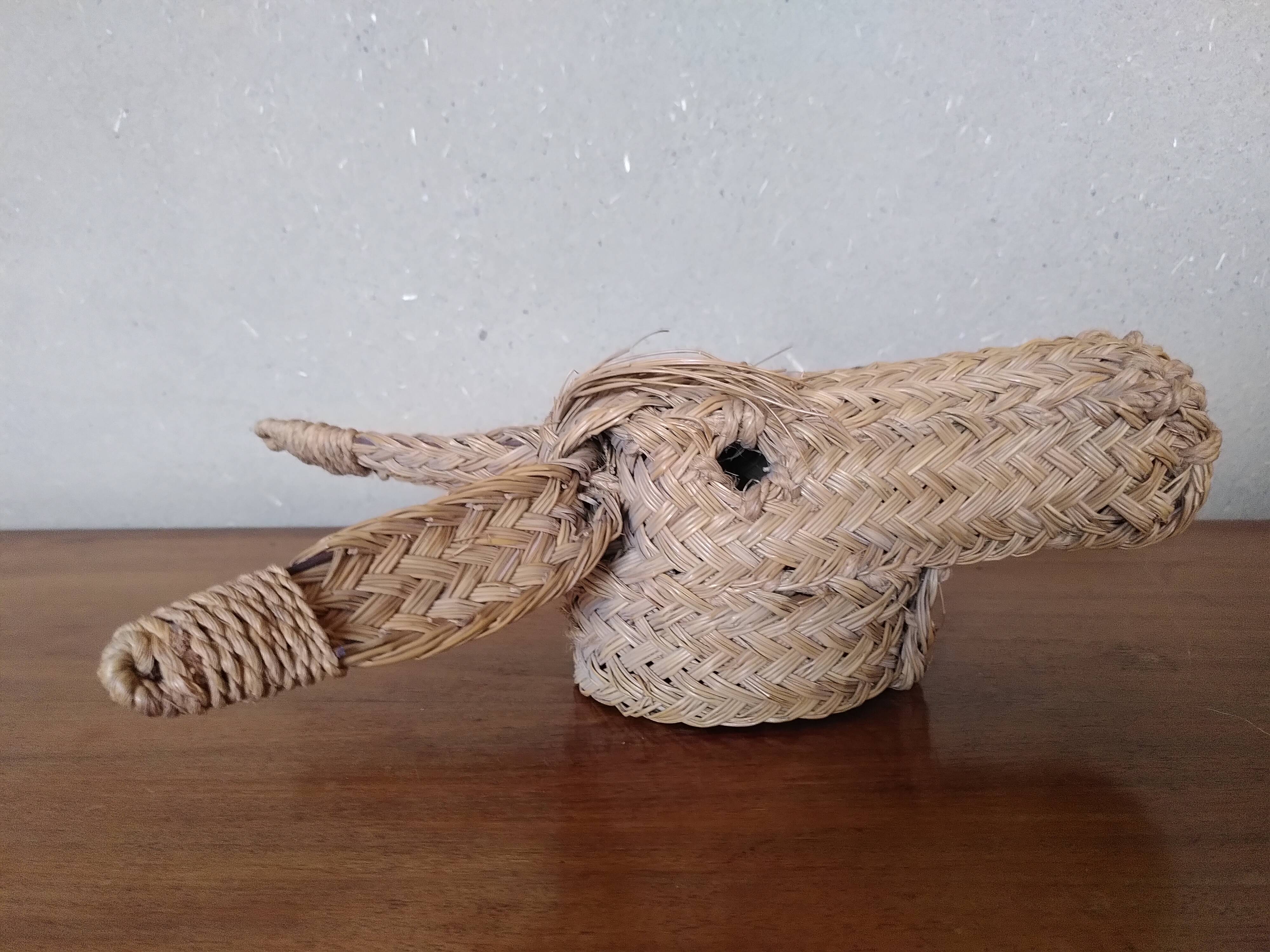 Horse woven straw mask