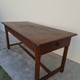 Rustic monastery farmhouse table, antique, 19th century, made of walnut.