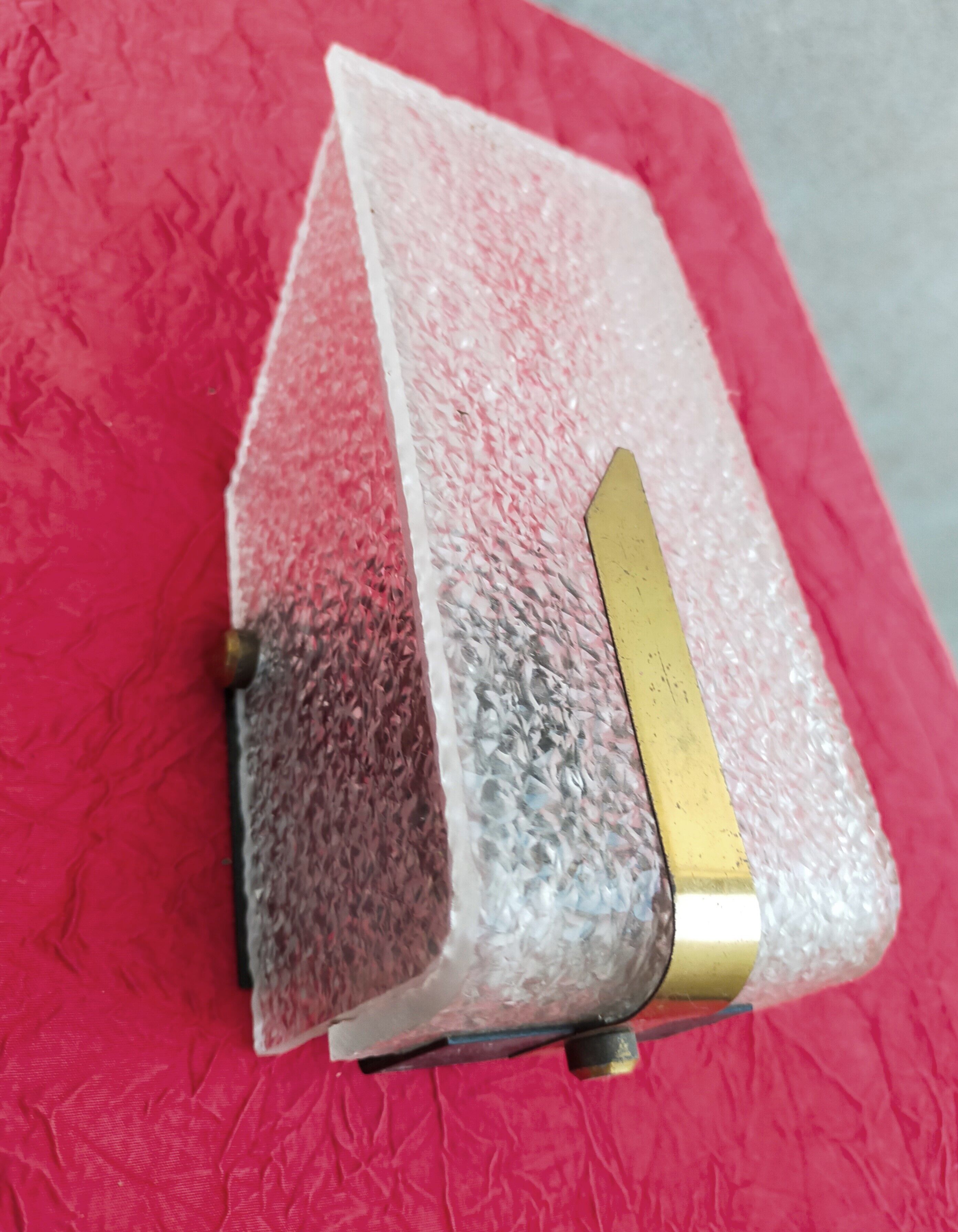 Vintage wall lamps in plexiglass and brass