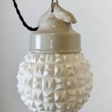 Vintage White Porcelain Pendant Light, 1970s