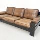 Brown leather sofa set Leolux