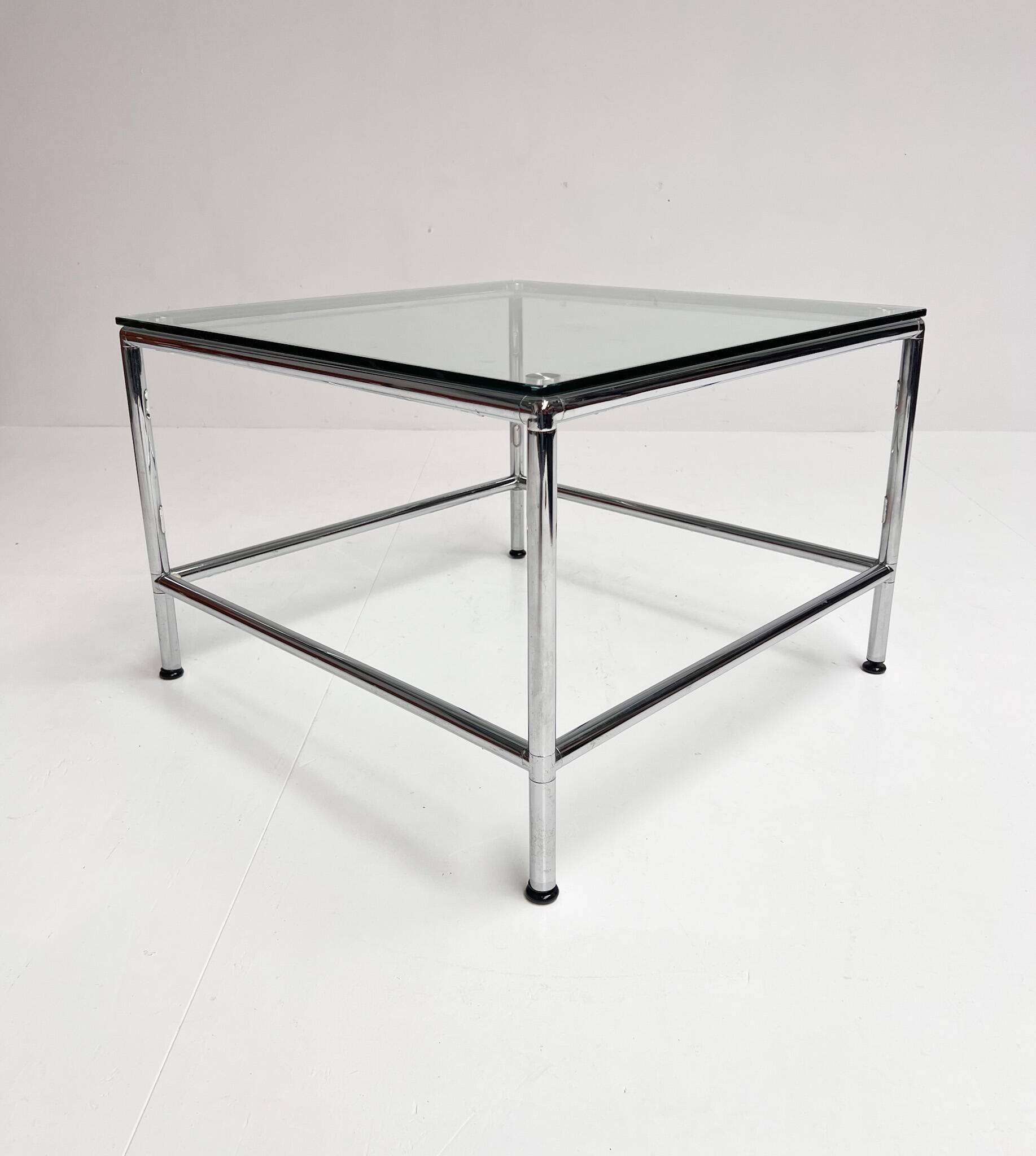 Square glass coffee table 71 x 71 cm, 1990s