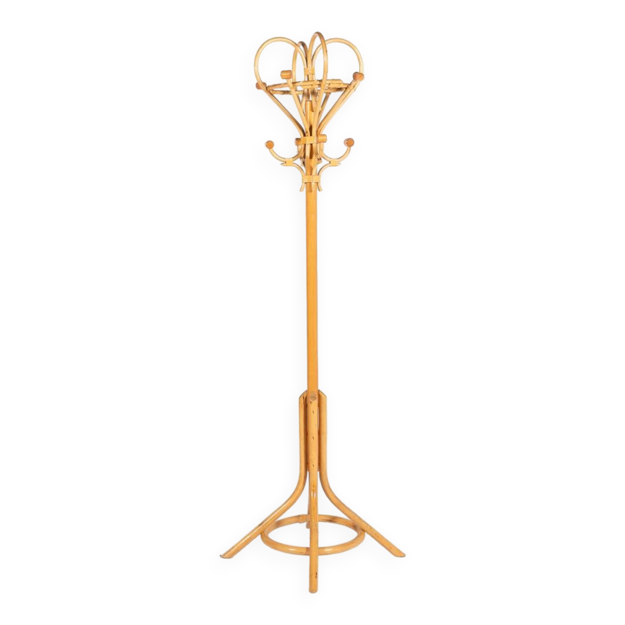 Italian Bamboo-Rattan coat hanger, 1980's