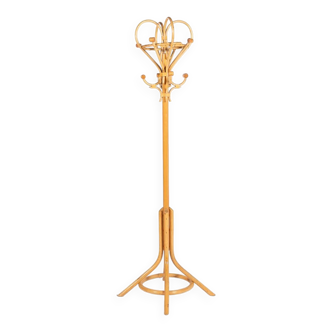 Porte-manteau italien en bambou et rotin, années 1980