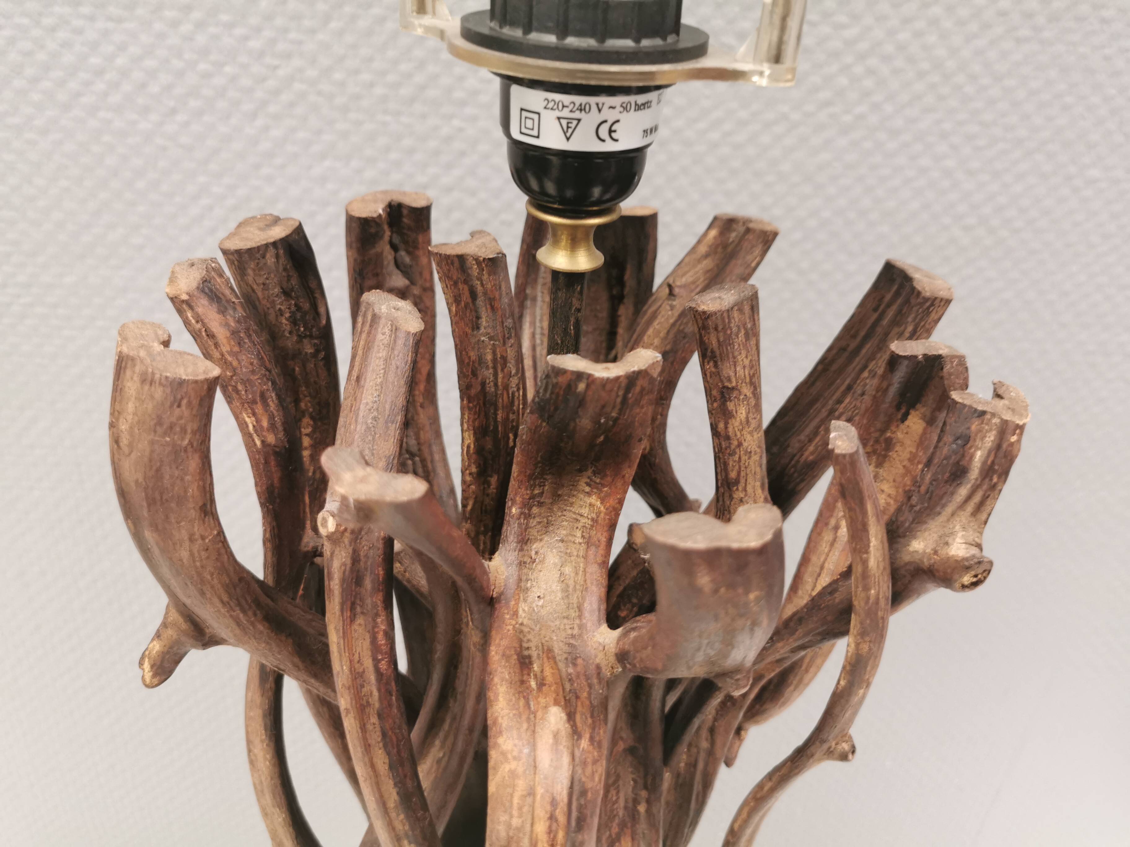 Designer table lamp/floor lamp, made from driftwood.