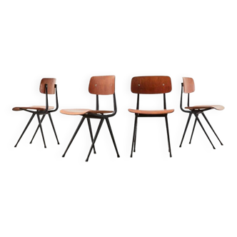 Friso Kramer Suite de 4 chaises Result pour Ahrend de Cirkel 1958