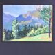 Toile ancienne montagne